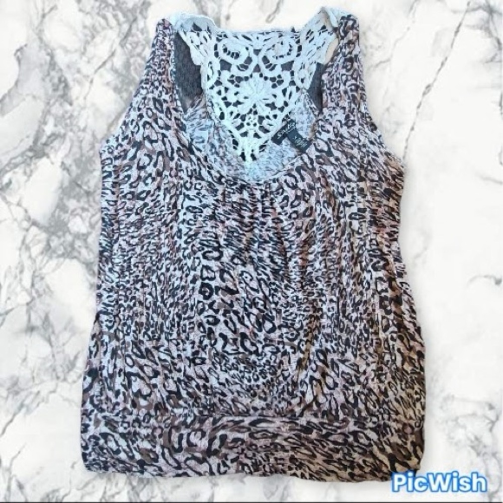 Chic Leopard Print Lace Women's Tank Top